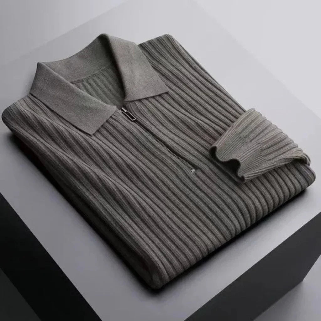 Giovanni Men’s Knit Half Zip Polo Sweater – Quarter Zip Sweater