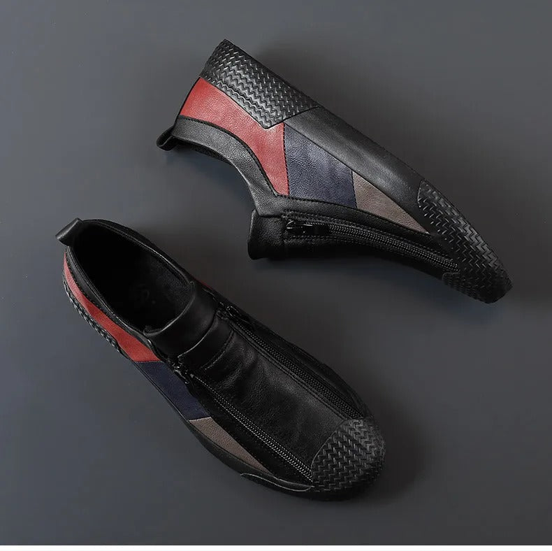 Men’s Slip-On Sneakers With Side Zipper And Multi-Panel Upper